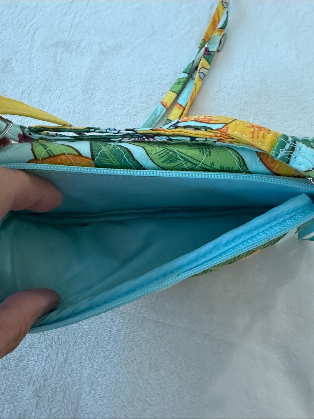 Vera Bradley Lemon Floral Quilted Crossbody - Yellow & Mint - Picture 6 of 7
